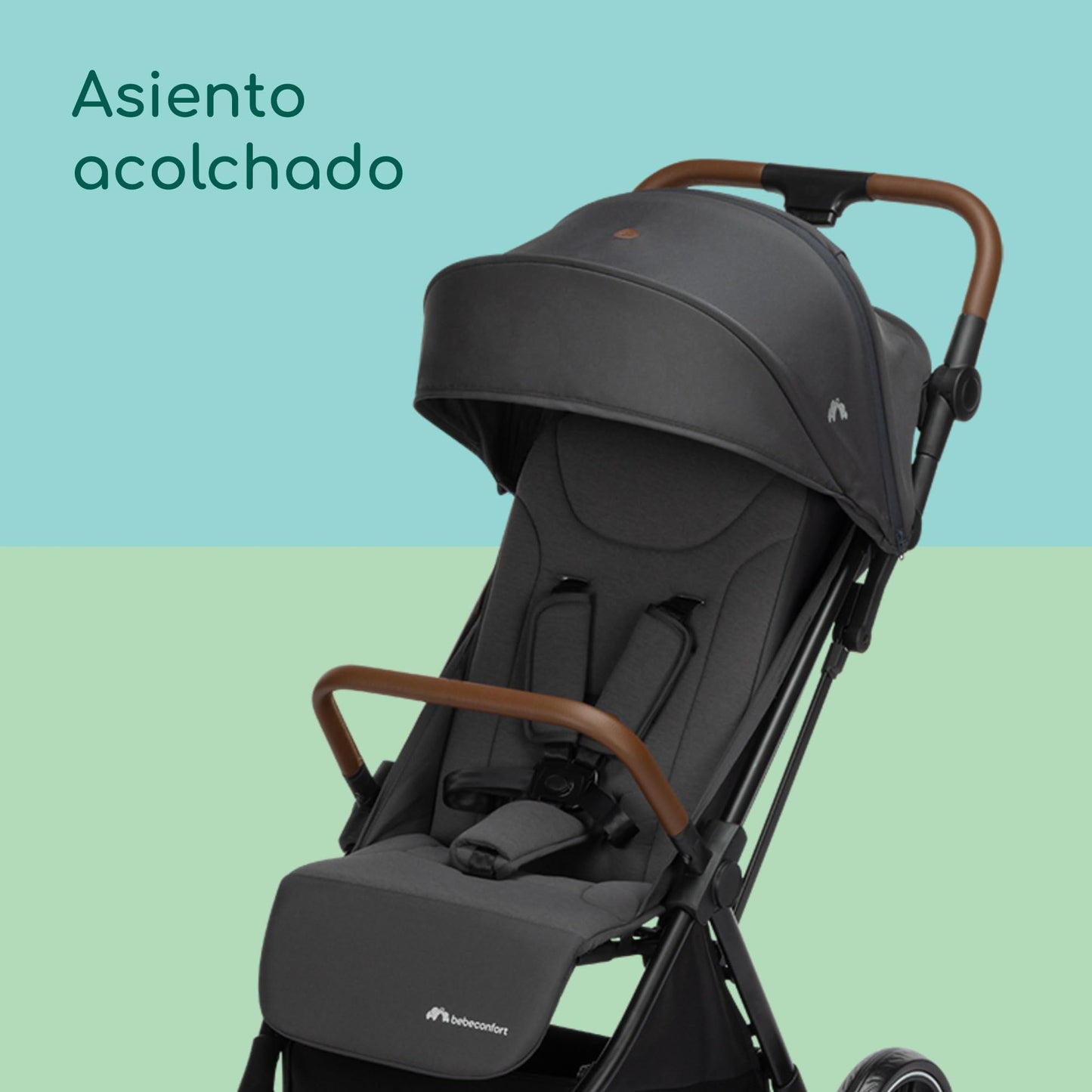 Bebeconfort Indra, Silla paseo bebe, 0-4 años (22 kg), Silla paseo plegable rápido y automático, Suspensión integrada, Posición de reclinación total, Compatible con silla de coche, Mineral Graphite