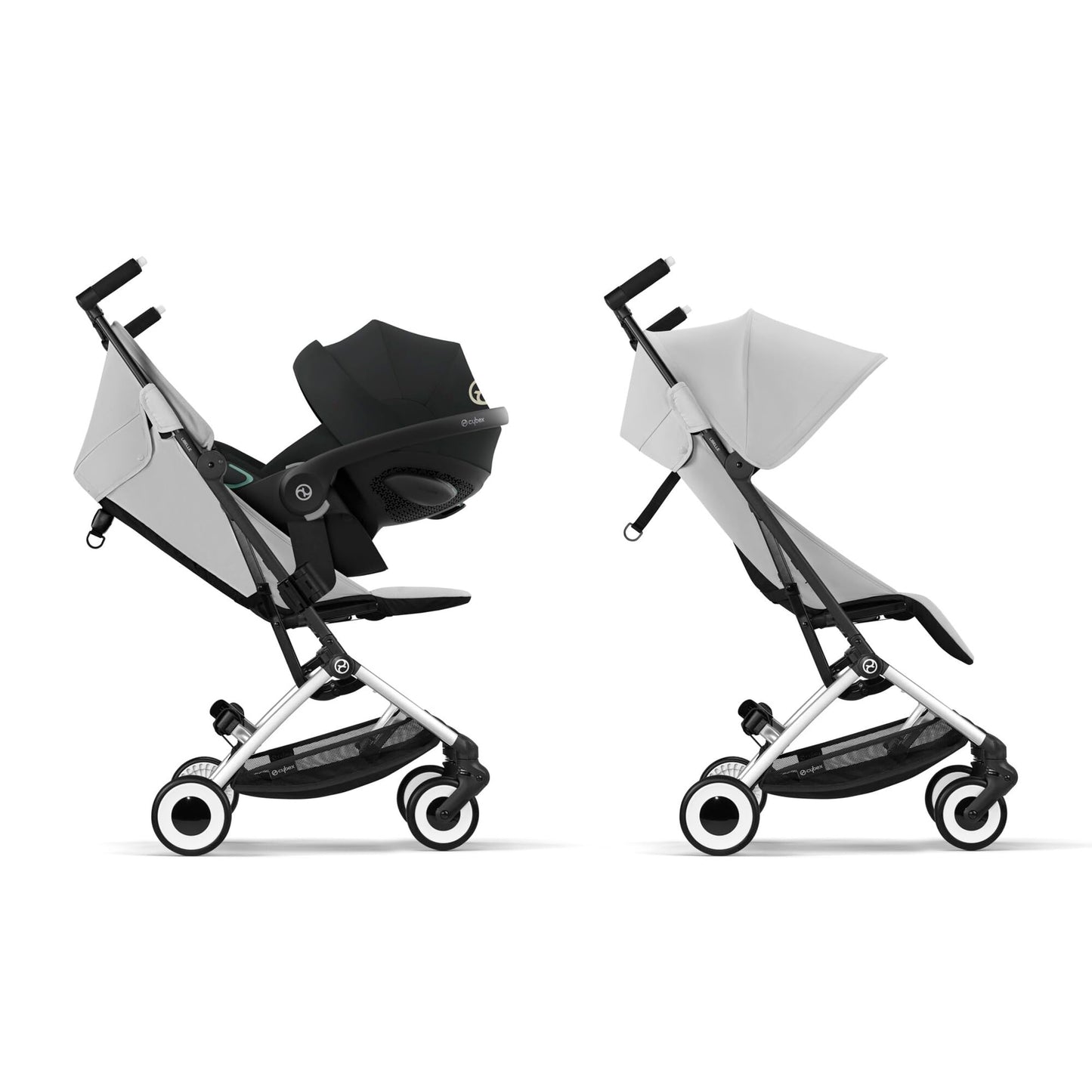CYBEX Gold Sillita de paseo Libelle con sistema de arnés One-Pull, De 6 meses a 4 años aprox (máx. 22 kg), Ligero (sólo 6 kg), Fog Grey (Gris con marco plateado)