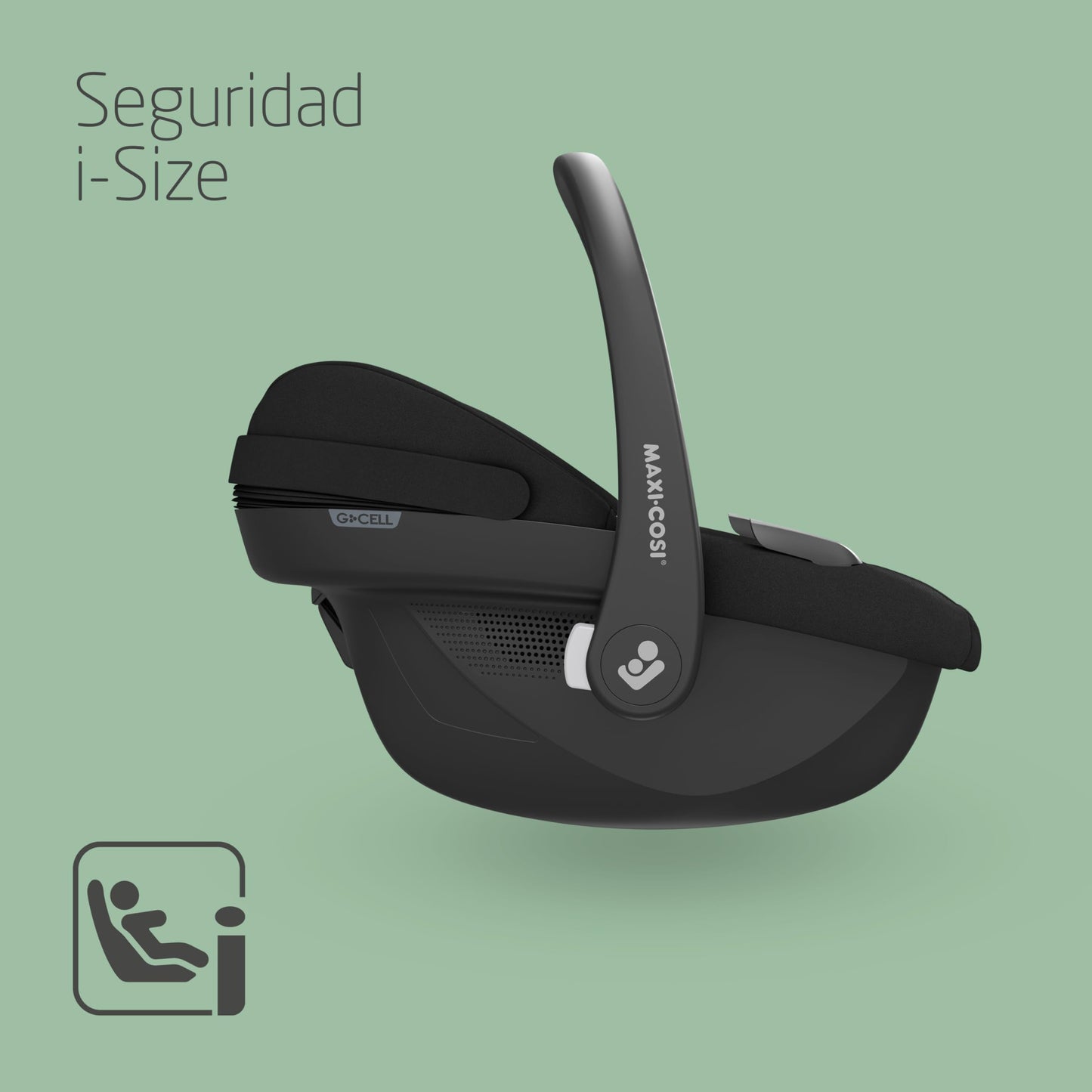 Maxi-Cosi Pebble S i-Size Silla de Coche Ligera para Recién Nacido, con Reductor y Protección G-CELL, de 0-15 Meses, Tonal Black