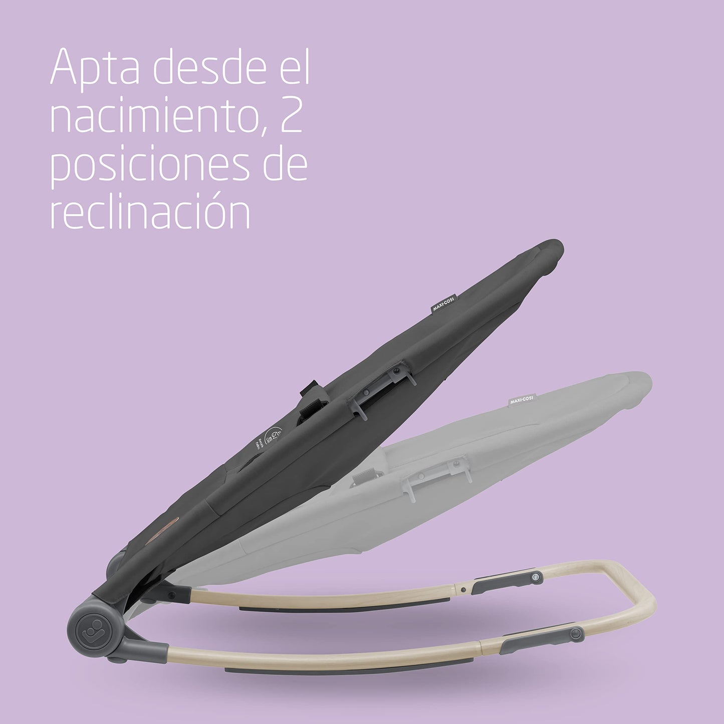 Maxi-Cosi Loa Mecedora Portátil para Bebé, Ligera y con Plegado Ultracompacto, con 2 Reclinaciones, Tejidos 100% Reciclados, Beyond Graphite