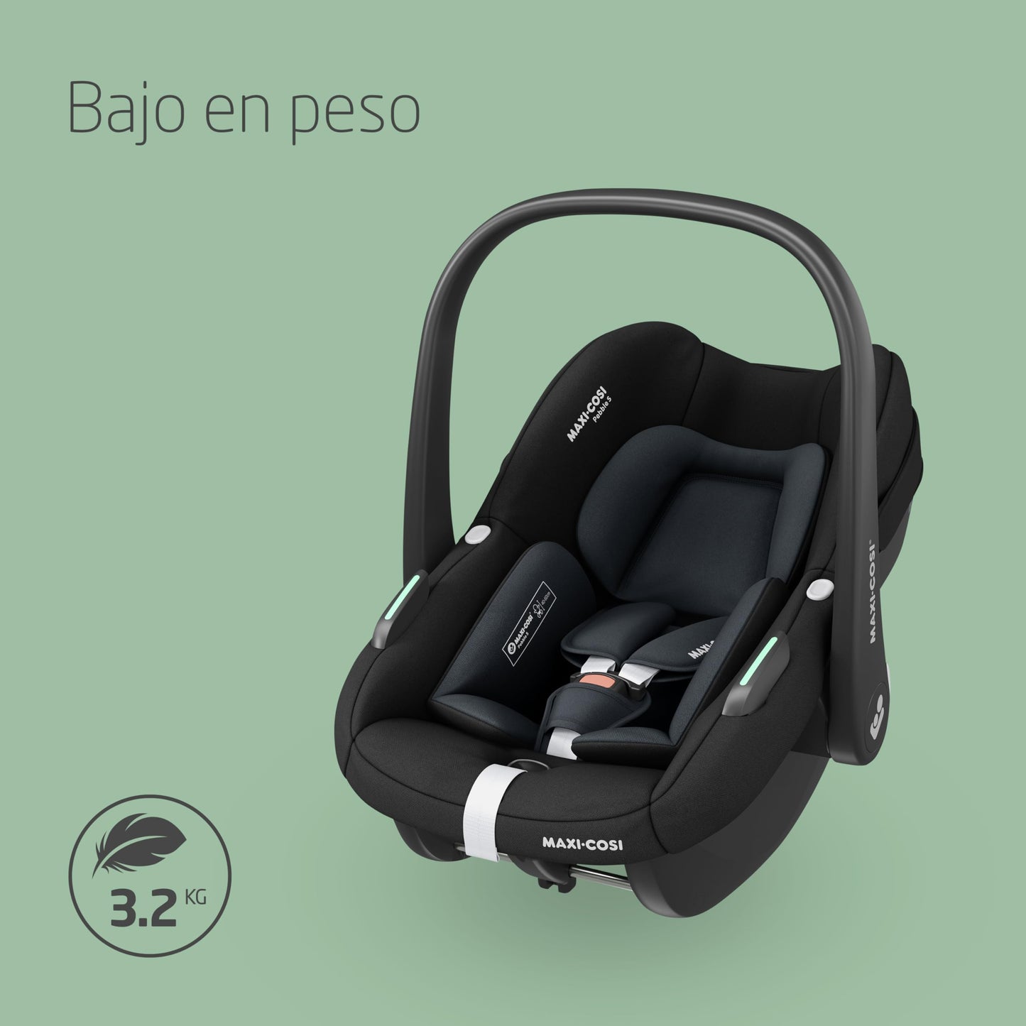 Maxi-Cosi Pebble S i-Size Silla de Coche Ligera para Recién Nacido, con Reductor y Protección G-CELL, de 0-15 Meses, Tonal Black