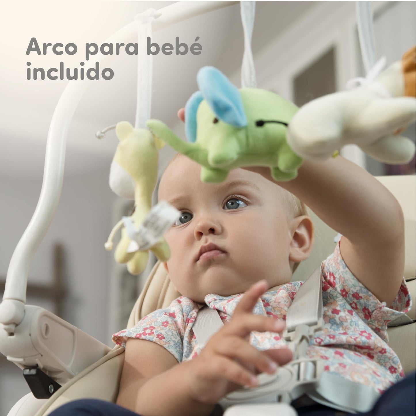 Sweety Fox Trona Bebé Evolutiva, Reclinable 5 Posiciones, 7 Alturas, Portátil, Rosa