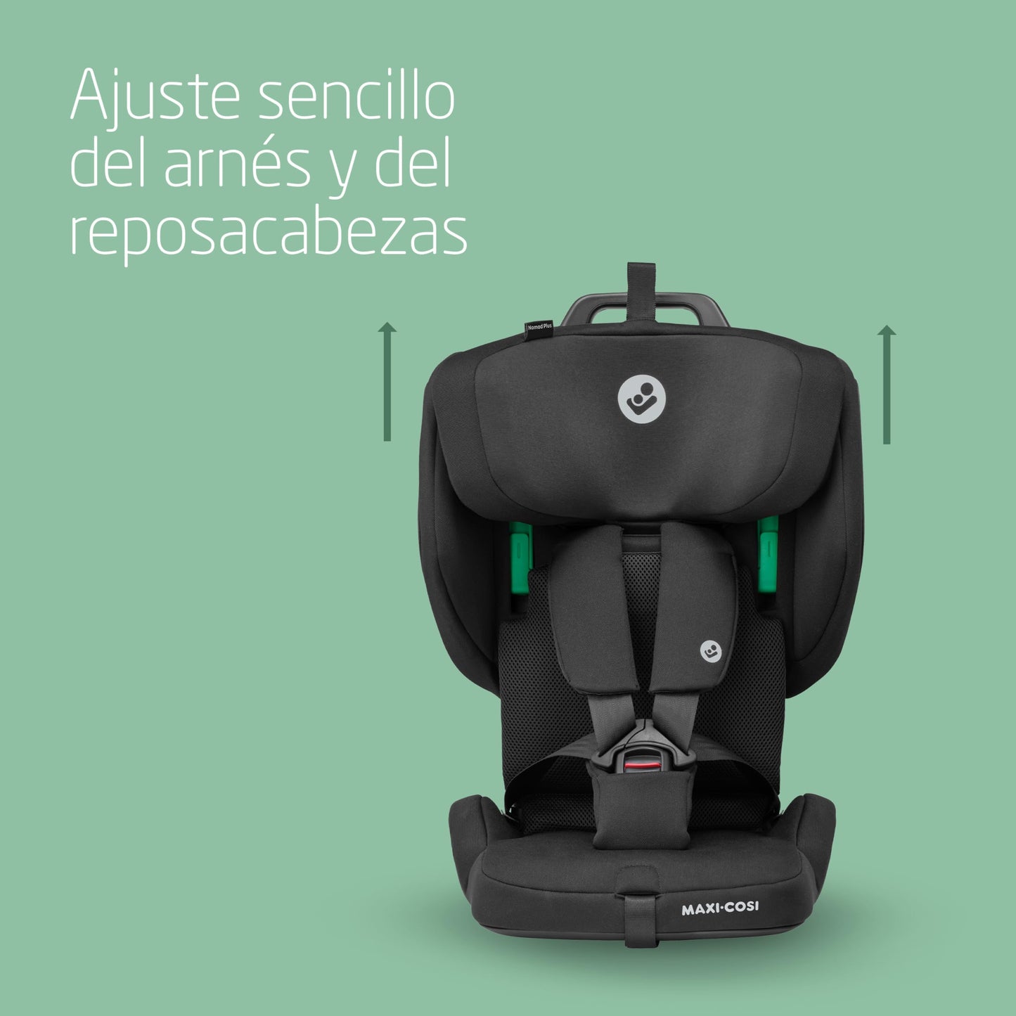 Maxi-Cosi Nomad Plus Silla de Coche de Viaje Plegable, Ligera y Ultracompacta, con Bolsa de Viaje y Protección Lateral, de 15 Meses a 4 Años, Negro