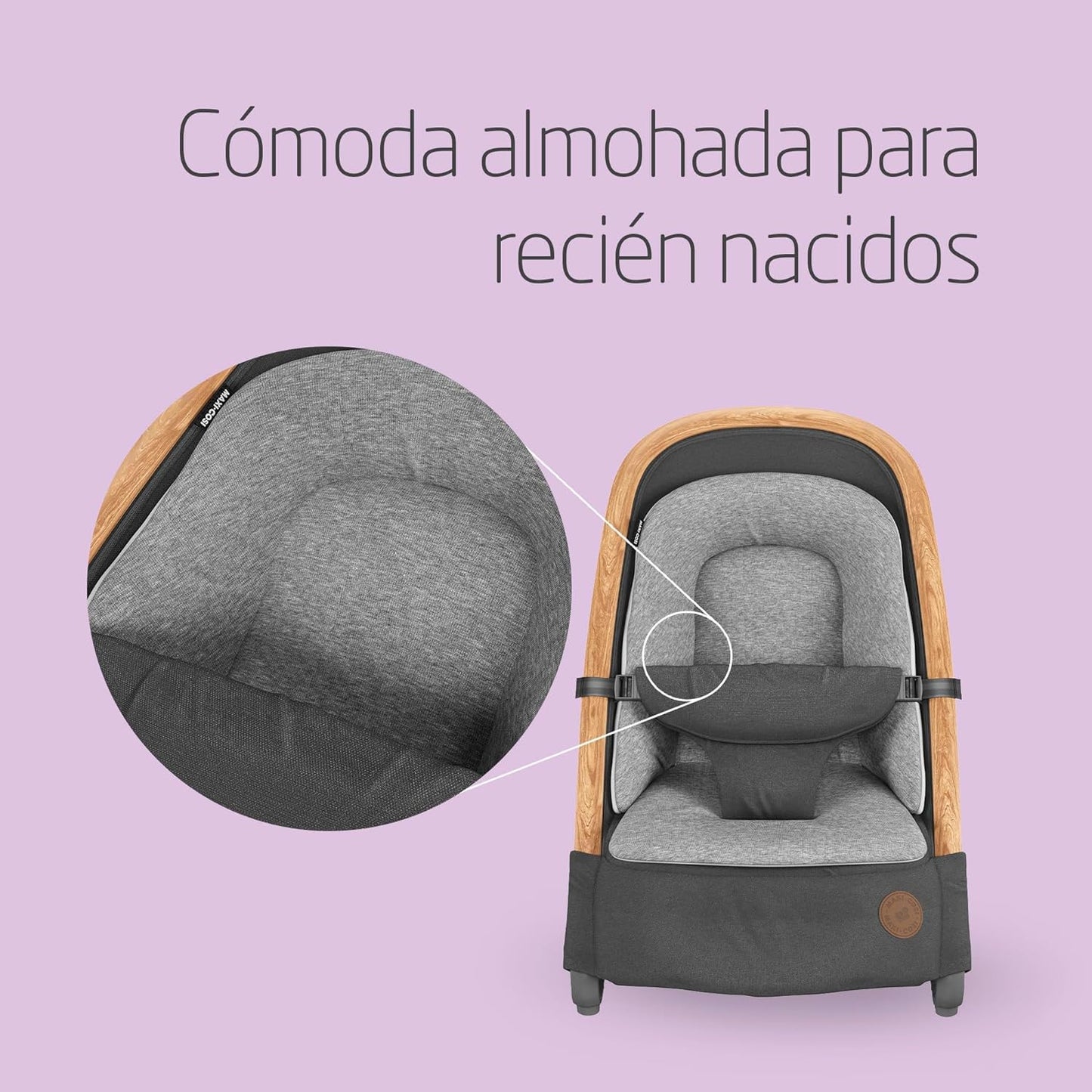 Maxi-Cosi Kori Hamaca y Balancín Bebé 2 en 1, Ligera y Plegable, con 3 Reclinaciones, de 0 a 6 Meses (hasta 9 kg), Essential Graphite