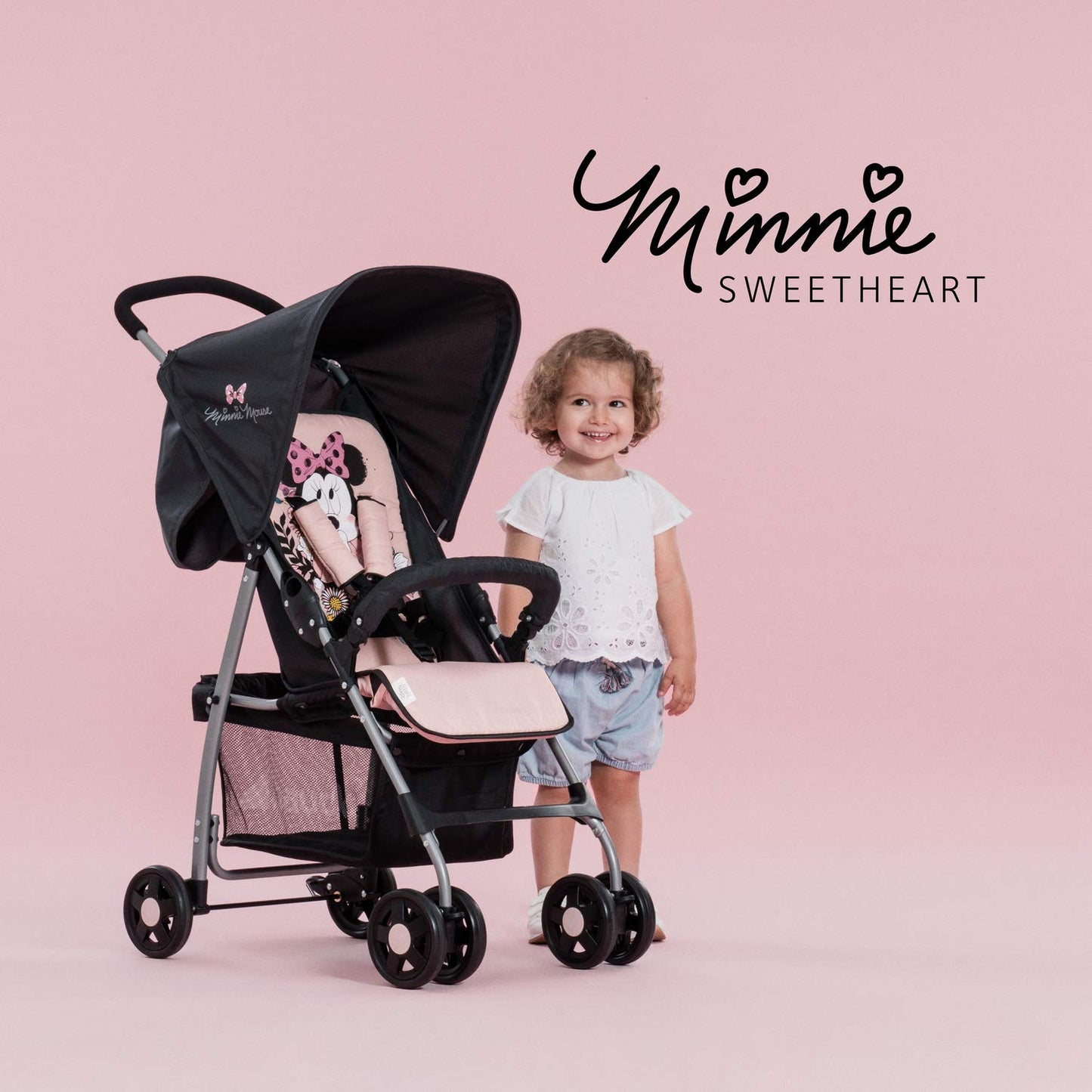 hauck Sport Silla de Paseo Ligera Disney Minnie Mouse, Reclinable desde Nacimiento (hasta 15 kg), Plegable, Rosa