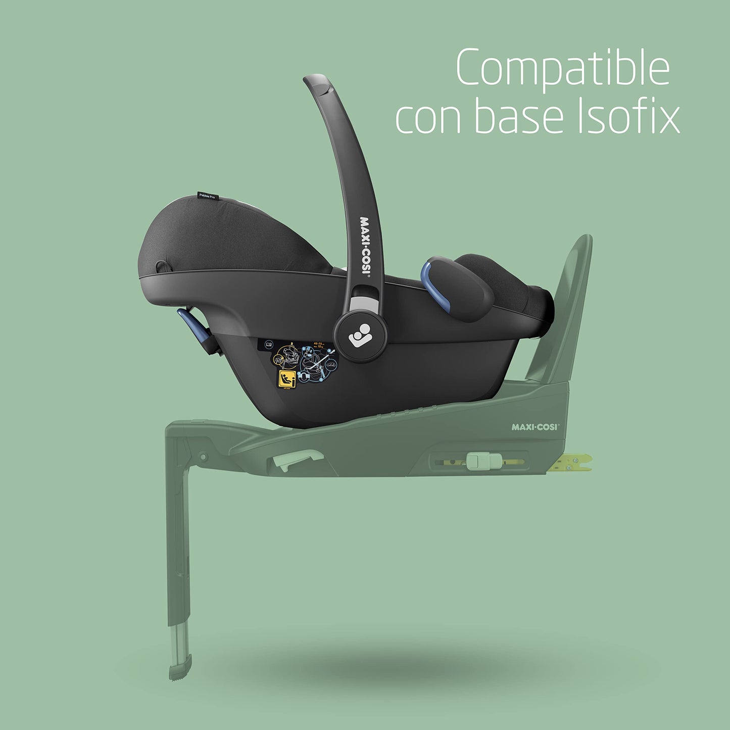 Maxi-Cosi Pebble Pro i-Size Silla de Coche para Bebé Grupo 0+, con Cojín Reductor para Recién Nacidos, de 0-12 Meses (45-75 cm), Essential Black