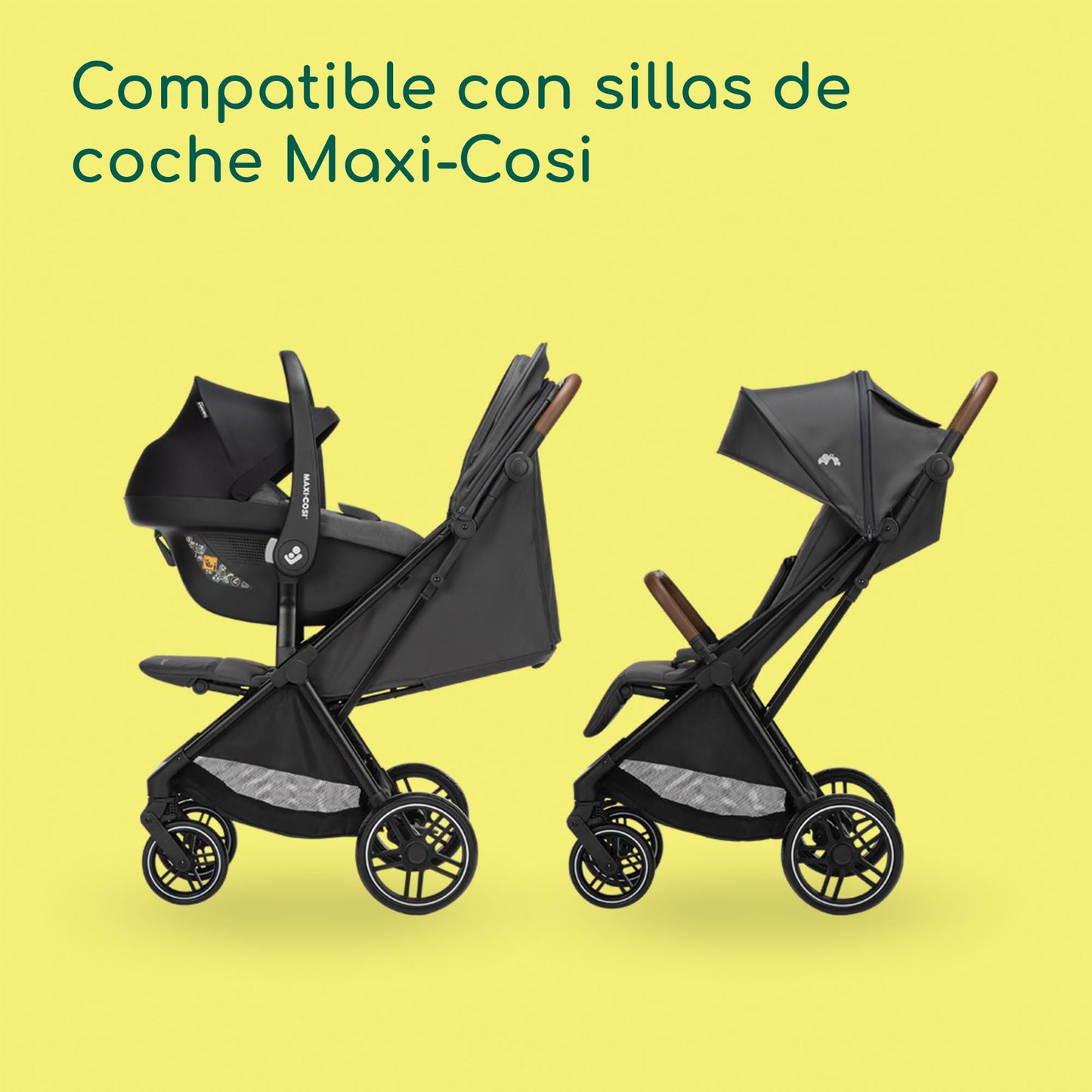 Bebeconfort Indra, Silla paseo bebe, 0-4 años (22 kg), Silla paseo plegable rápido y automático, Suspensión integrada, Posición de reclinación total, Compatible con silla de coche, Mineral Graphite