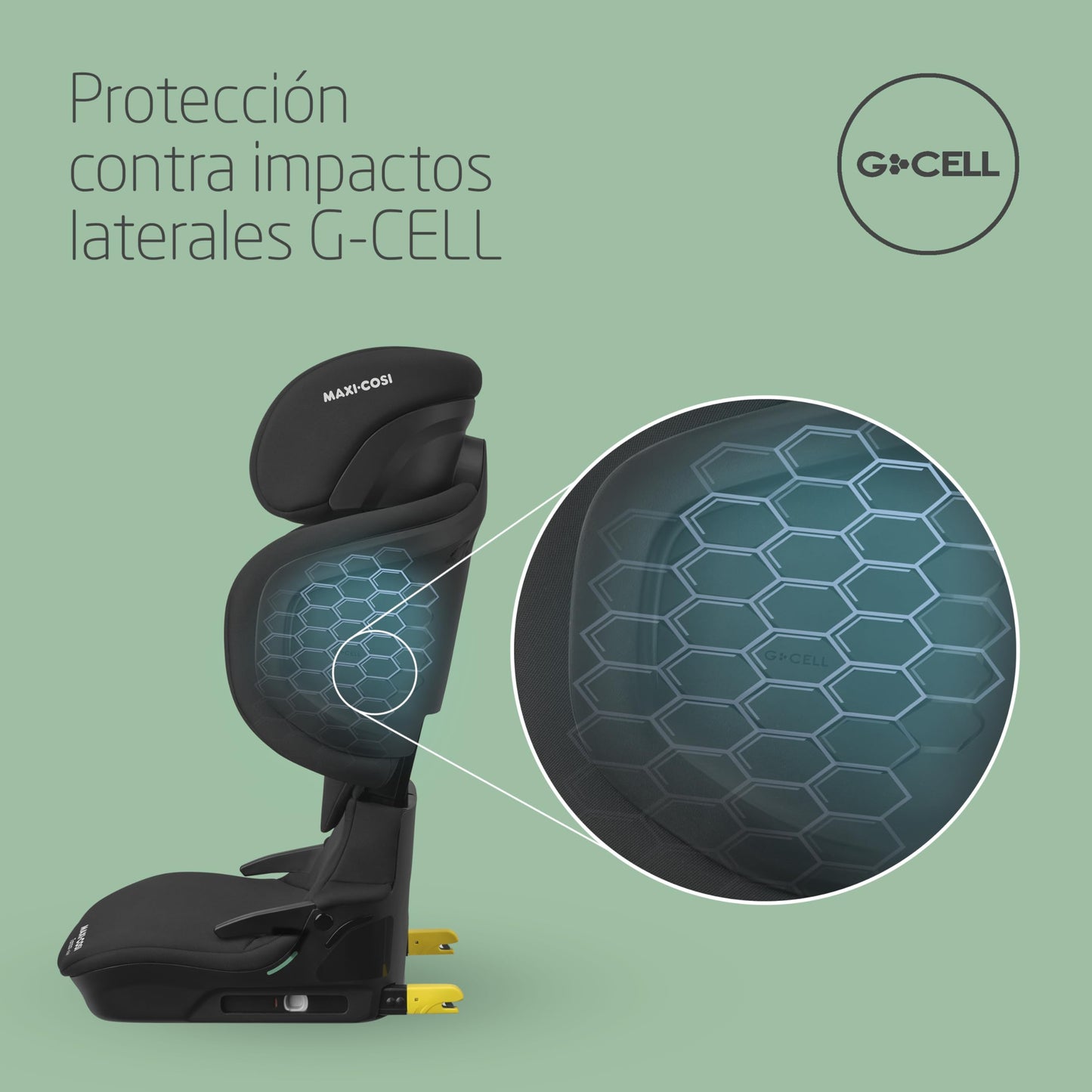Maxi-Cosi Tanza i-Size Silla de Coche Plegable y Portátil, con ISOFIX, Protección G-CELL y 10 Posiciones de Reposacabezas, de 3.5 a 12 Años, Full Black