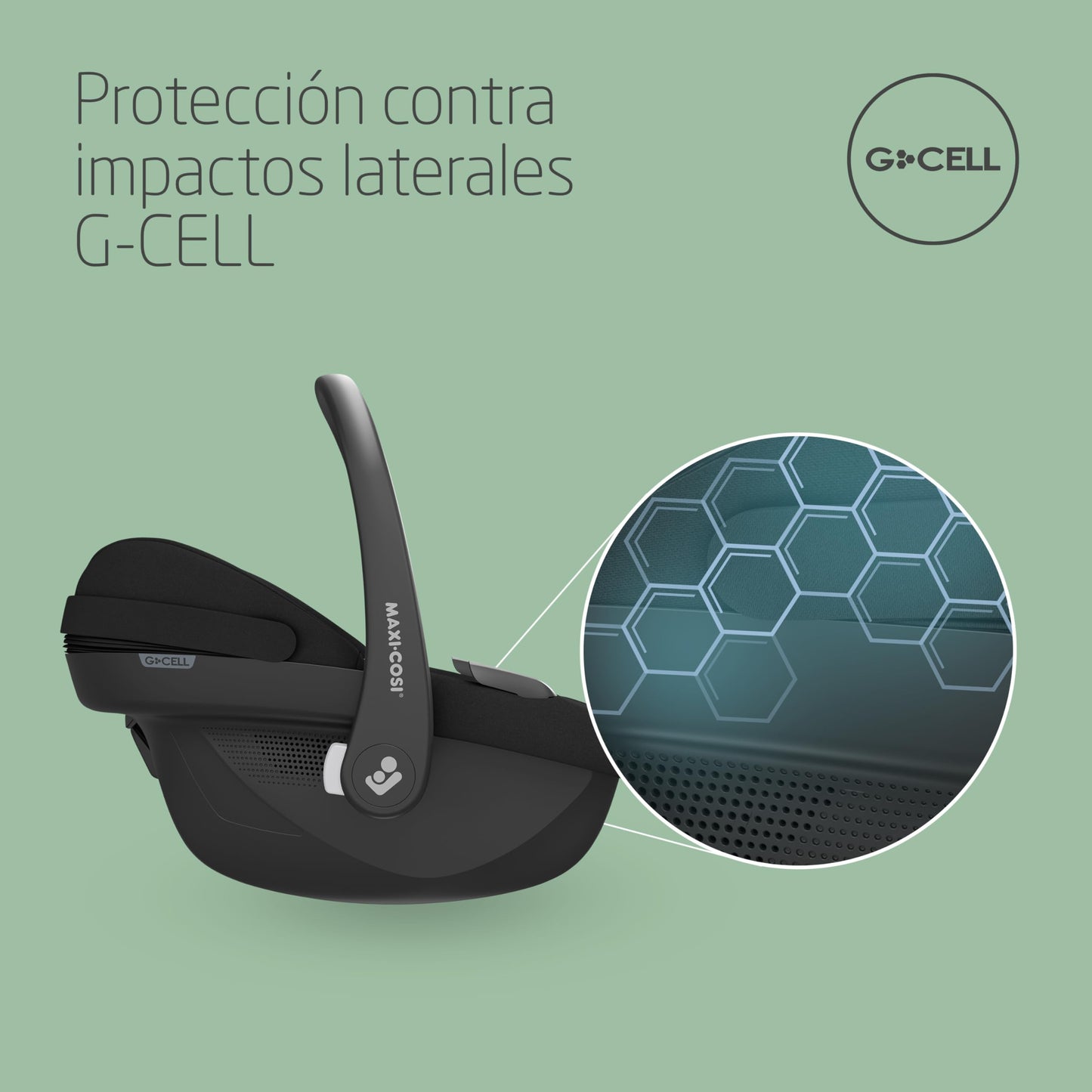 Maxi-Cosi Pebble S i-Size Silla de Coche Ligera para Recién Nacido, con Reductor y Protección G-CELL, de 0-15 Meses, Tonal Black