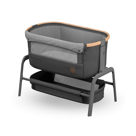 Maxi-Cosi Iora Cuna de Colecho, con 5 Alturas y 4 Reclinaciones, Plegable, con Fácil Deslizamiento, de 0 a 6 Meses, Essential Graphite