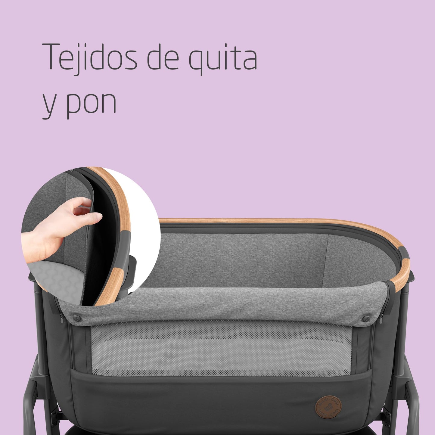 Maxi-Cosi Iora Cuna de Colecho, con 5 Alturas y 4 Reclinaciones, Plegable, con Fácil Deslizamiento, de 0 a 6 Meses, Essential Graphite
