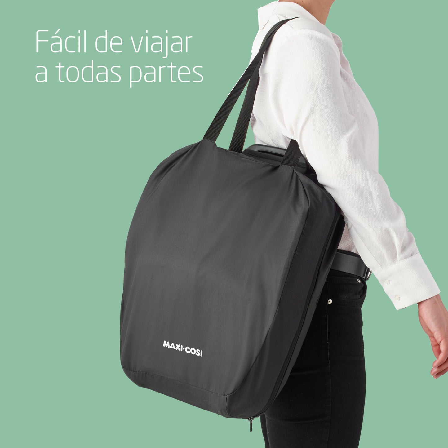 Maxi-Cosi Nomad Plus Silla de Coche de Viaje Plegable, Ligera y Ultracompacta, con Bolsa de Viaje y Protección Lateral, de 15 Meses a 4 Años, Negro