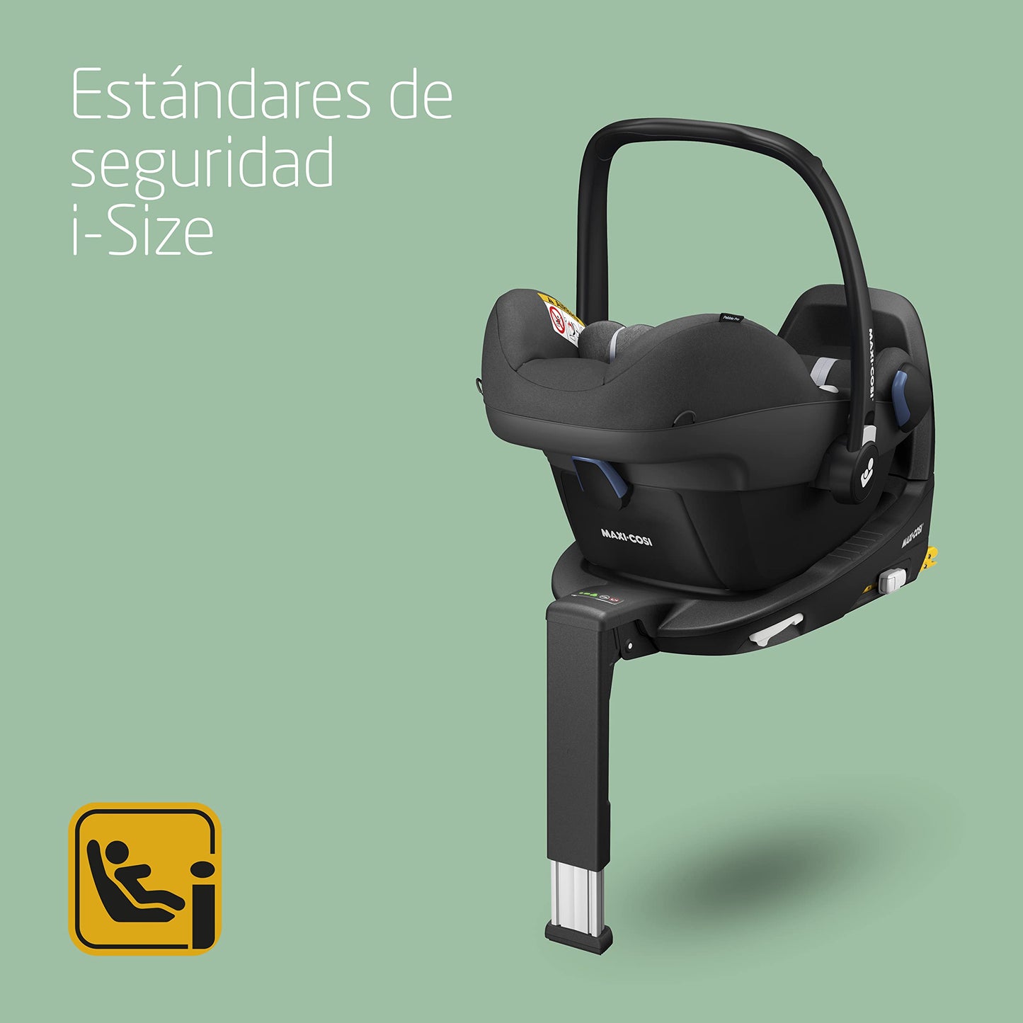 Maxi-Cosi Pebble Pro i-Size Silla de Coche para Bebé Grupo 0+, con Cojín Reductor para Recién Nacidos, de 0-12 Meses (45-75 cm), Essential Black