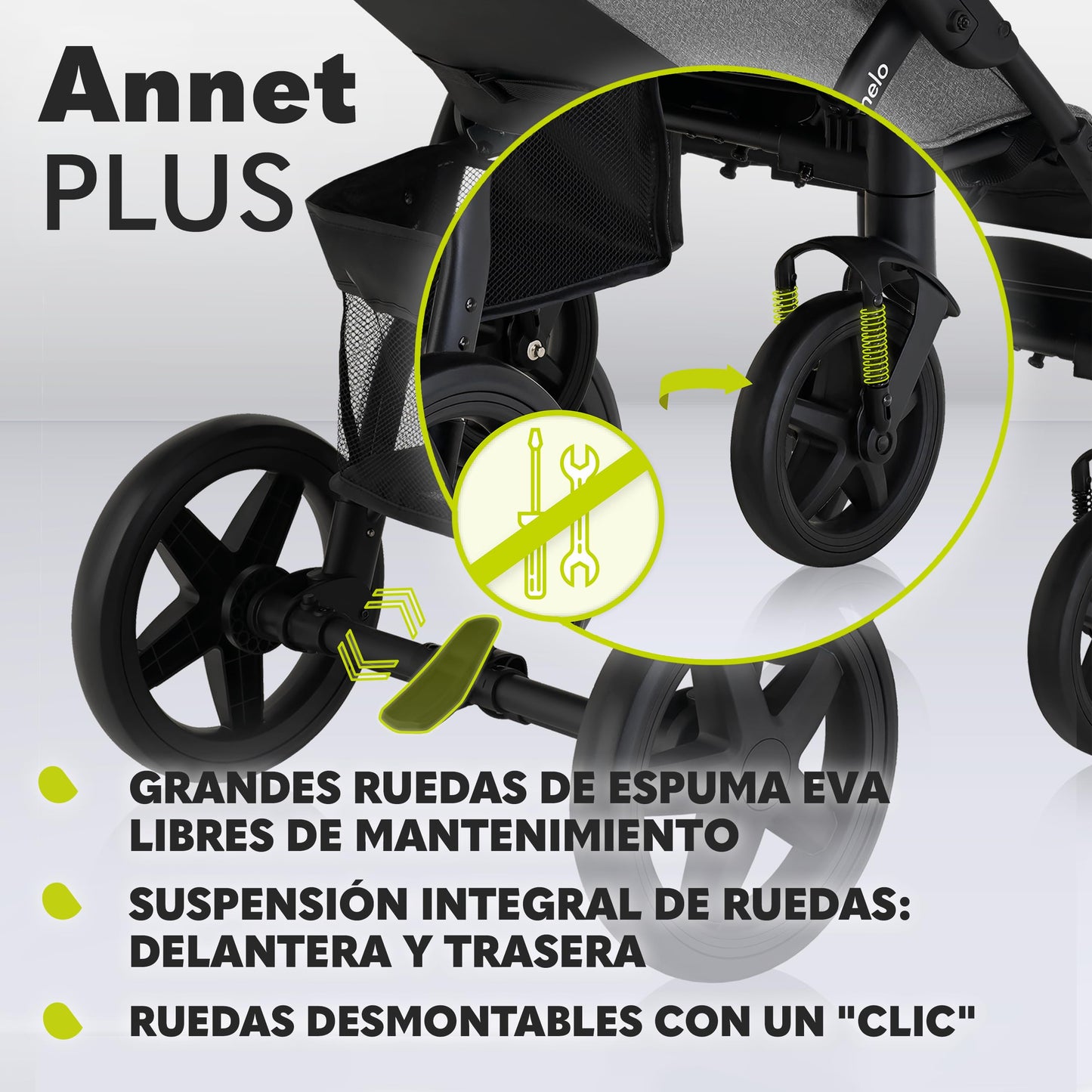 LIONELO Annet Silla de Paseo con Reclinación Total, Capota XXL y Mosquitera, Plegable, de 0-48 Meses (hasta 22 kg), Stone Caramel