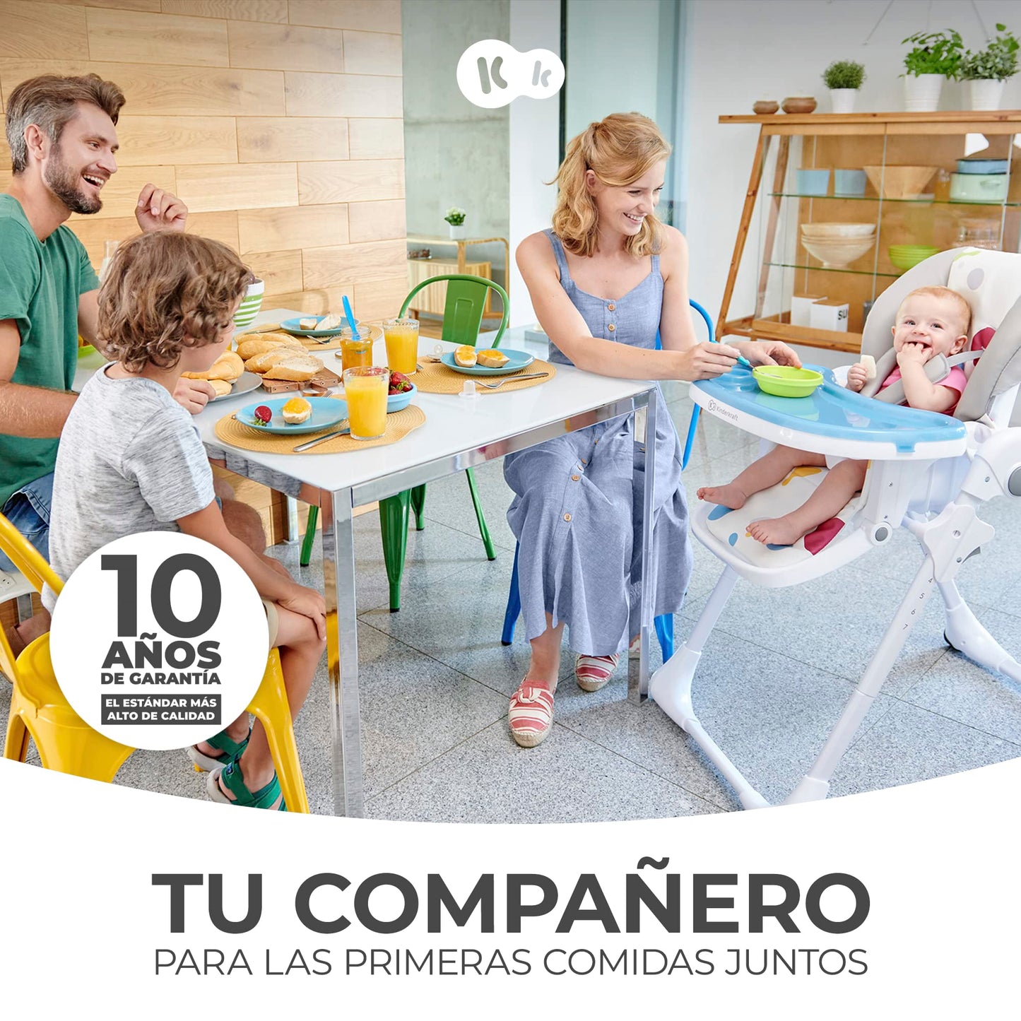 inderkraft YUMMY Trona Bebé Portátil, Plegable y Reclinable (7 Niveles), con Reposapiés y Bandeja Ajustables, hasta 3 Años, Rosa