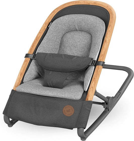 Maxi-Cosi Kori Hamaca y Balancín Bebé 2 en 1, Ligera y Plegable, con 3 Reclinaciones, de 0 a 6 Meses (hasta 9 kg), Essential Graphite