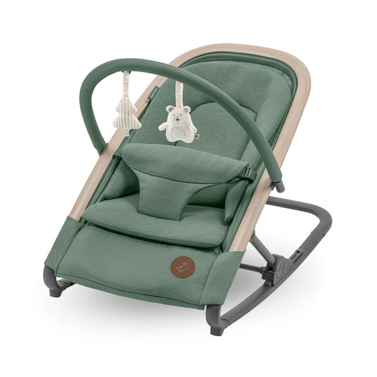 Maxi-Cosi Kori Hamaca y Balancín 2 en 1, con Arco de Juegos y 3 Reclinaciones, Ligera y Compacta, de 0 a 2 Años (hasta 15 kg), Eco Care, Beyond Green