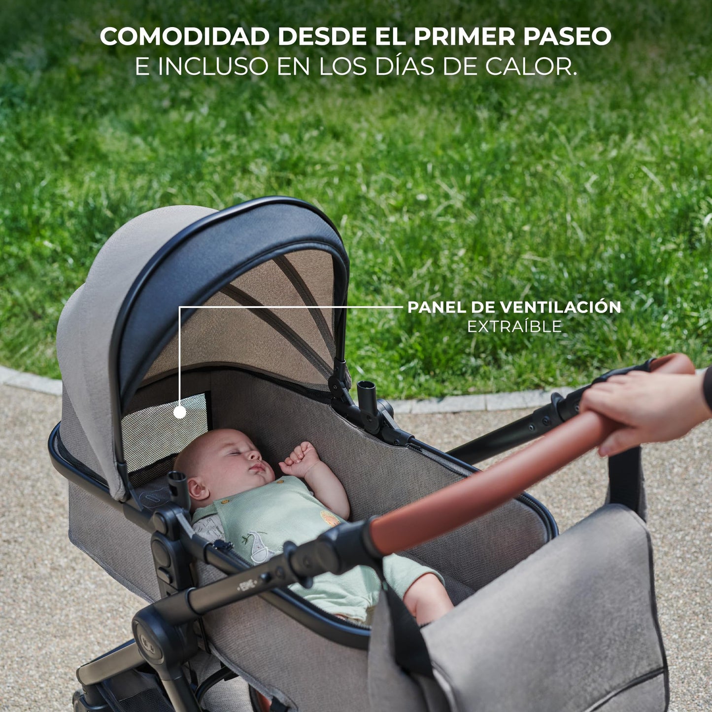 Kinderkraft ESME Sistema de Viaje 3 en 1, Plegable, con Silla de Coche **Mink PRO i-Size, para Recién Nacido hasta 4 Años, Negro