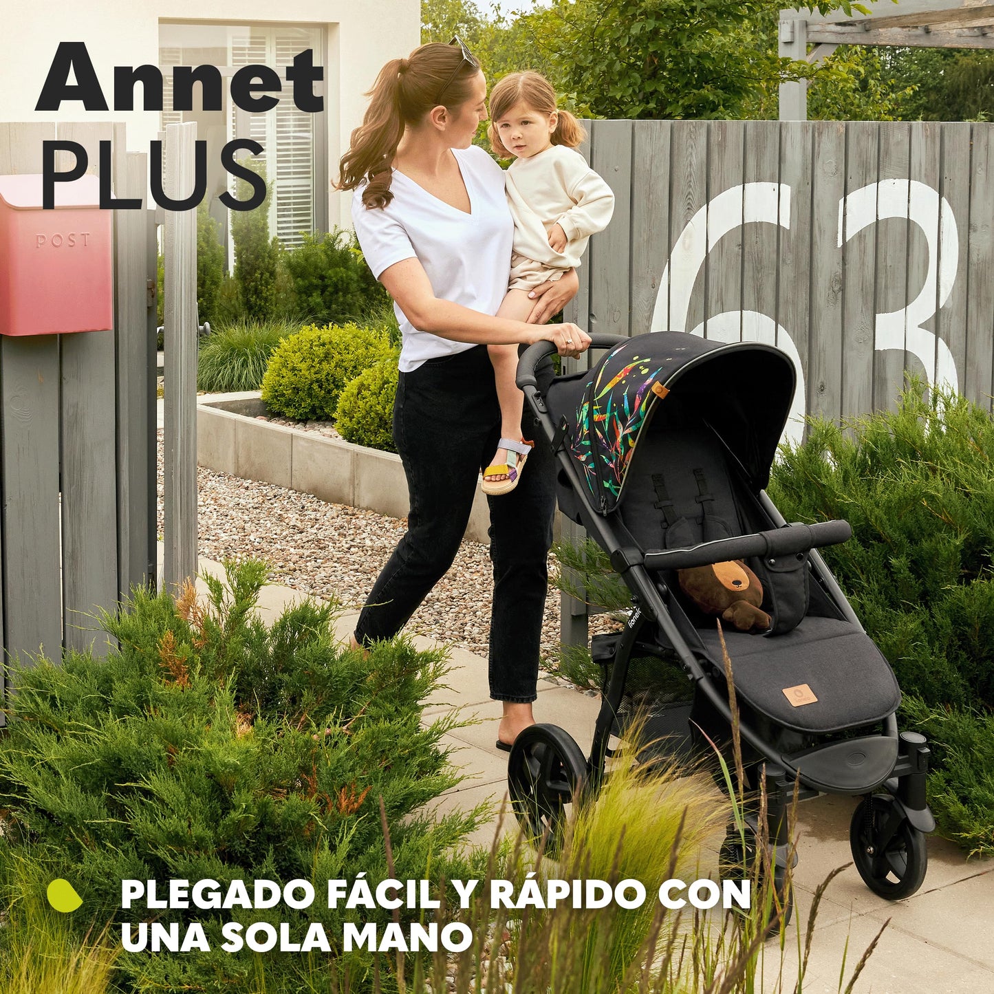 LIONELO Annet Silla de Paseo con Reclinación Total, Capota XXL y Mosquitera, Plegable, de 0-48 Meses (hasta 22 kg), Stone Caramel